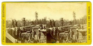 Stereoview Civil War Anthony War Views.  Rebel Fortifications,  Atlanta,  Ga.  3634