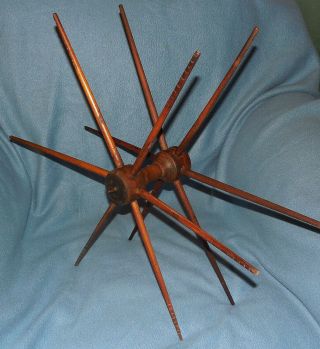 21 " Industrial Primitive Wooden Spool Yarn Skein Winder