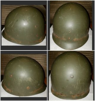 Wwii U.  S.  M1 Combat Helmet With Liner