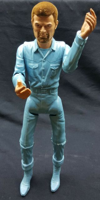 Rare Canadian Flocked Head Dangerous Dan Marx Johnny West Figure Light Blue