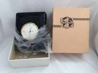 Vintage NOS Germany EUROPA UHREN Black 2 Jewel Alarm Clock Jewelry Valet Box 2