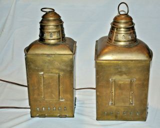 Antique Port & Starboard Nautical Boat Ship Oil Lanterns converted electricity 5