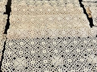 Fabulous Antique Handmade Intricately Lace Table Runner & 8 Placemats