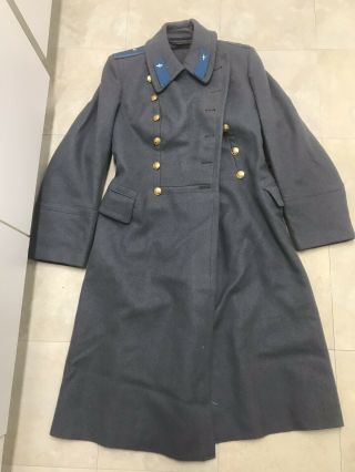 Vintage Russian Soviet Military Army Coat Uniform Officer Overcoat Wool Big Size