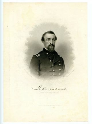 John Mcneil,  Civil War Union General/palmyra Massacre/missouri,  Steel Engraving
