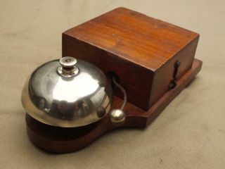 Antique Wood And Brass 12 Volt Dc Door Bell Alarm Bell,