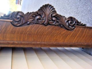 N R P Antique Solid Oak Hand Carved Flare Out Top For Knock Down Wardrobe Top
