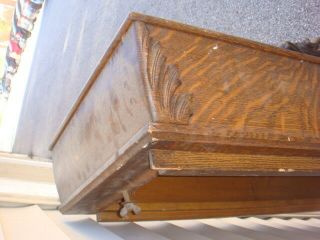 N R P Antique Solid Oak Hand Carved Flare out TOP for Knock Down Wardrobe top 8
