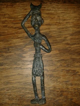 Vintage African Tribal Art Bronze ? Man Statue