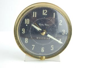 Vintage Baby Ben Westclox 61 - Y White Luminous Alarm Clock 11004 Great Look