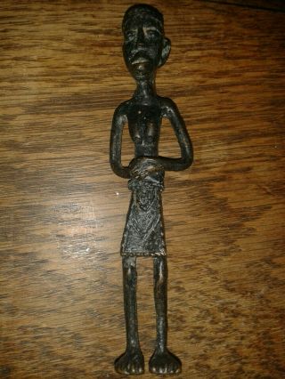 Vintage African Tribal Art Bronze ? Women Statue
