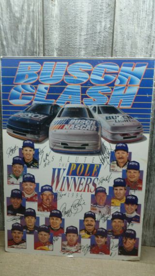 Nascar Busch Series Poster W/ Authentic Signatures Dale Earnhardt Jeff Gordon