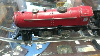 1934 Marx The Joy Line Wind Up Tin Litho Toy Train Set 5 Pc.  Pre War Antique Toy