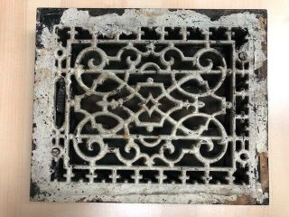 Cast Iron Vintage/antique Floor Heater Grate 11 3/4 " X 9 5/8 " Vents Work,  Etc.