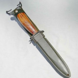 US WW2 blade - marked IMPERIAL M3 TRENCH KNIFE fighting knife,  BM Co M8A1 scabbard 10