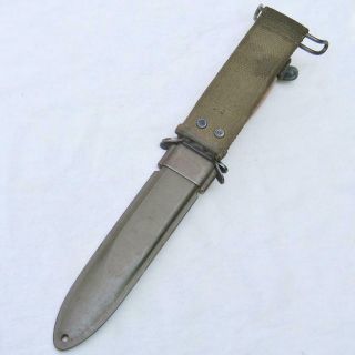 US WW2 blade - marked IMPERIAL M3 TRENCH KNIFE fighting knife,  BM Co M8A1 scabbard 12