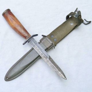 US WW2 blade - marked IMPERIAL M3 TRENCH KNIFE fighting knife,  BM Co M8A1 scabbard 2