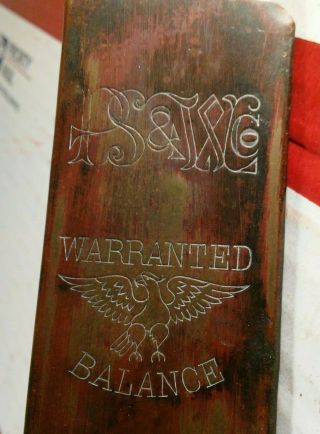 Antique Vintage Ps&txe Warranted Spring Balance Scale Cast Iron & Brass 50