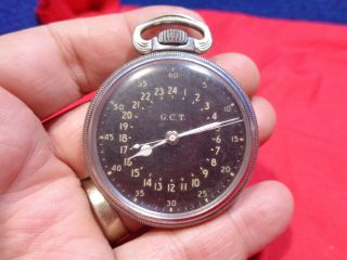 Vintage Gct Hamilton Military Pocket Watch 22j