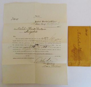 1864 Civil War Draft Notice Document - York Provost Marshal - With Envelope