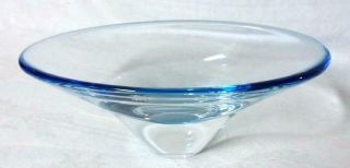 Waterford Evolution Pale Blue Crystal Mid Century Modern Bowl