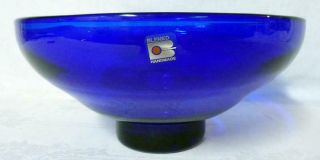 Blenko Art Glass Bowl Mid Century Modern Cobalt
