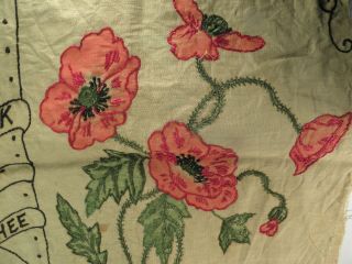 Large ANTIQUE FLORAL NEEDLEPOINT TAPESTRY Grieving Bereavement PILLOW UNFINISHED 4