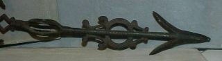 Antique Wrought Iron Weather Vane Arrow Part With Patina 2