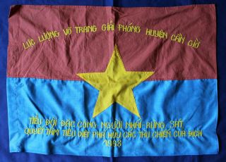 Vietnam War Period Nva / Viet Cong Battle Flag 1968