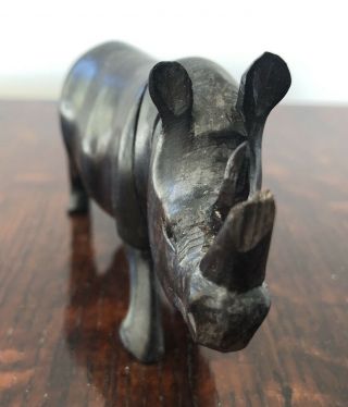 Vintage Carved Wooden Rhinoceros Mid Century Modern (rhino) 2
