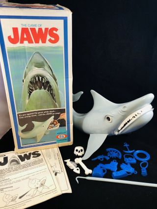 Vintage 1975 Ideal Game Of Jaws Box,  Directions,  Junk,  Hook,  Complete