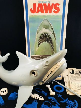 Vintage 1975 Ideal Game of Jaws Box,  Directions,  Junk,  HOOK,  COMPLETE 2