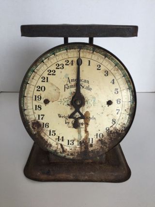 Antique Green American Family Scale 25 Lb Vintage Scale