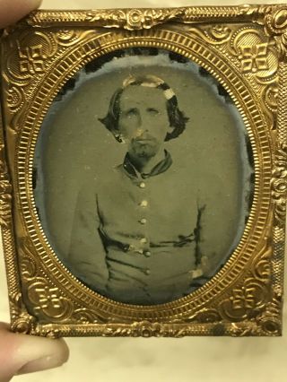 Antique American Civil War Confederate Soldier Ambrotype Photo Photograph 8