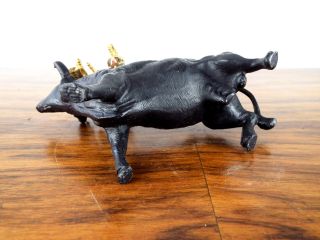 Vintage Metal Spanish Toledo Bull Sculpture with Sword Cocktail Picks Appetizers 8