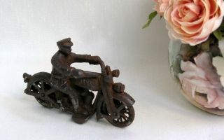 1930 Hubley Cast Iron Harley Davidson Toy Police Motorcycle 5.  5  Harley Jr 