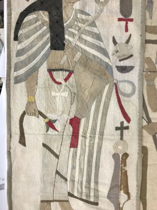 Vintage 1920s Art Deco Egyptian Revival Panels Textile Appliqué Wall Art Linen 7