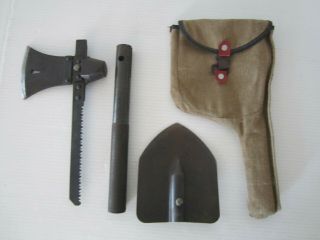 Vintage / Antique Cccp Russian Urss Soviet Army Military Shovel Axe Saw Tool Kit