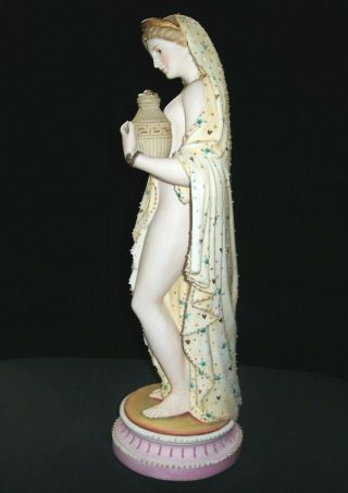 ANTIQUE GERMAN DRESDEN KPM NYMPH LADY SEMI NUDE GODDESS BISQUE FIGURINE 3