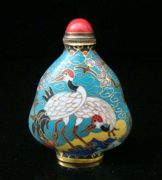 Collectibles 100 Handmade Painting Brass Cloisonne Enamel Snuff Bottles 034