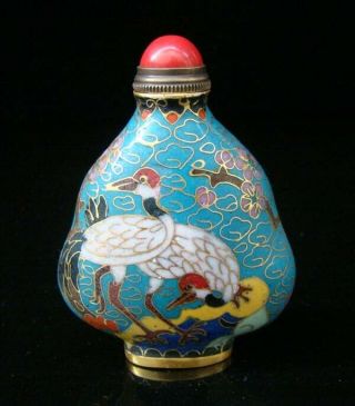 Collectibles 100 Handmade Painting Brass Cloisonne Enamel Snuff Bottles 034 3