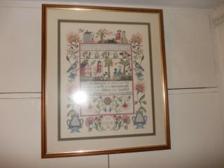 Needlework Sampler 1995 With The Letters Of The Alphabet &1 - 9 The Colour 