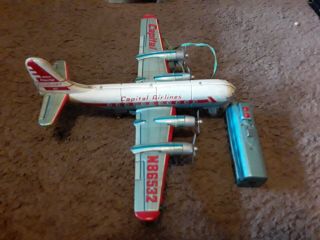 Vtg Line Mar Tin Litho Capital Airlines Viscount Remote Control Airplane Japan