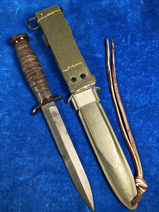 WW2 US M3 IMPERIAL GUARD MARK TRENCH / FIGHTING KNIFE w M8 SHEATH WWII 5