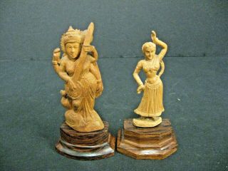 Vtg Hand Carved Wood Indian Dancing Figure Hindu God Statue Trivandrum India