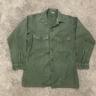 Vintage Vietnam War Era Sateen Us Army Shirt Size Small 60s 70s 80s 90s