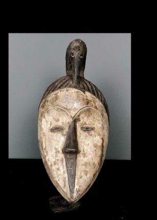 Old Tribal Fang Ngil Mask Wth Bird - Gabon