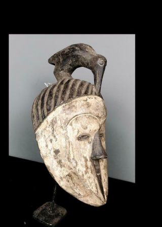 Old Tribal Fang Ngil Mask Wth Bird - Gabon 2