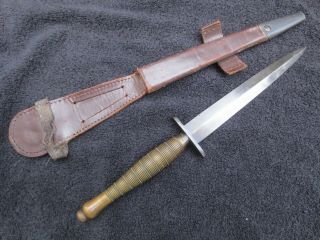 Ww2 British Fairbairn Sykes Ringed And Beaded Pattern Dagger Military Knife