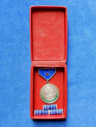 Mongolia.  Mongolian Medal Of Friendship,  Low No.  1568,  Box,  3 Ribbons.  Order